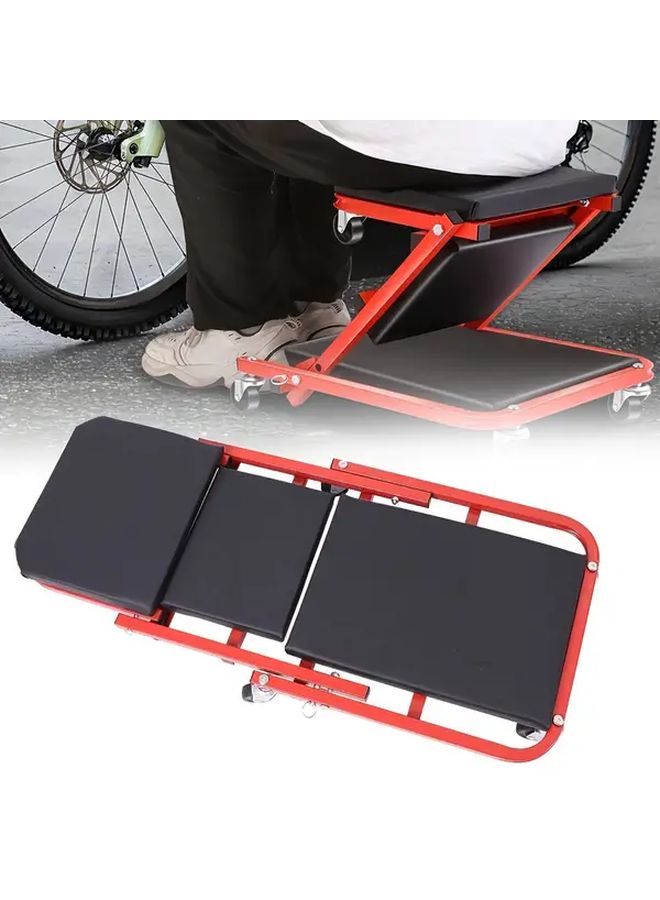 Black 36 Inch Automotive Repair Tool Bench Rolling Folding Car Seat 450 Lbs Capacity - Image 4